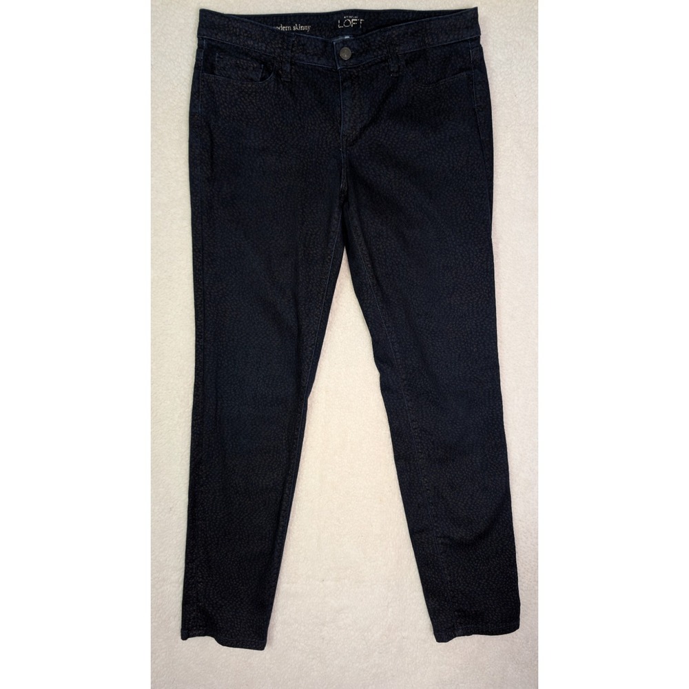 Ann Taylor LOFT women's size 29/3 modern skinny fit dark cotton blend patterened